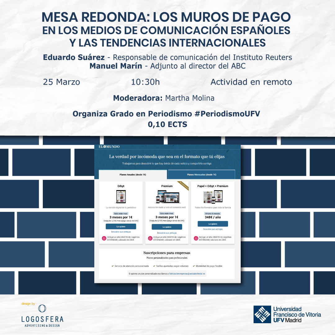 La UFV analiza los muros de pago en los medios digitales